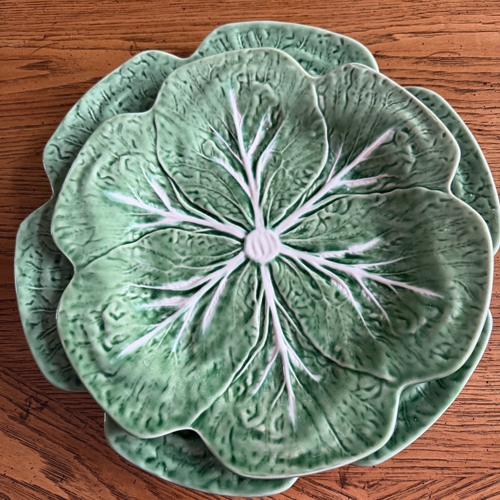 4Bordallo Pinheiro CabbageDinner PlatesNewMicrowaveDishwasherSafe Portugal10.5”